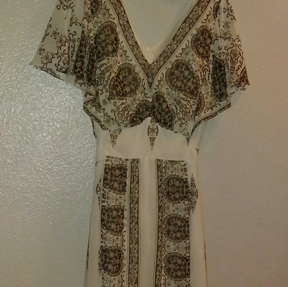 Rabbit Rabbit Rabbit sheer white and brown dress